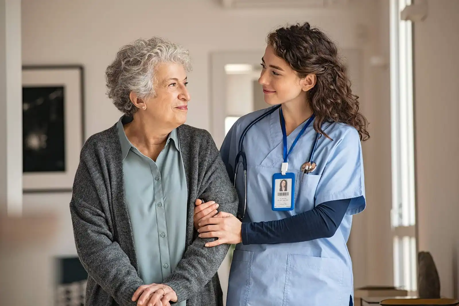 Caregive Assist Senior Woman
